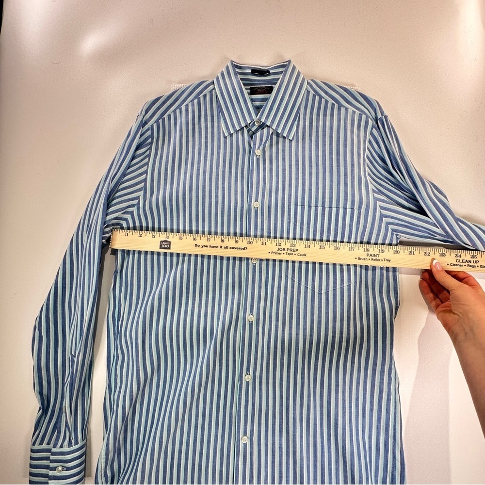 Paul & Shark Men’s Linen Button Down Striped Shirt Blue Medium - Picture 14 of 14